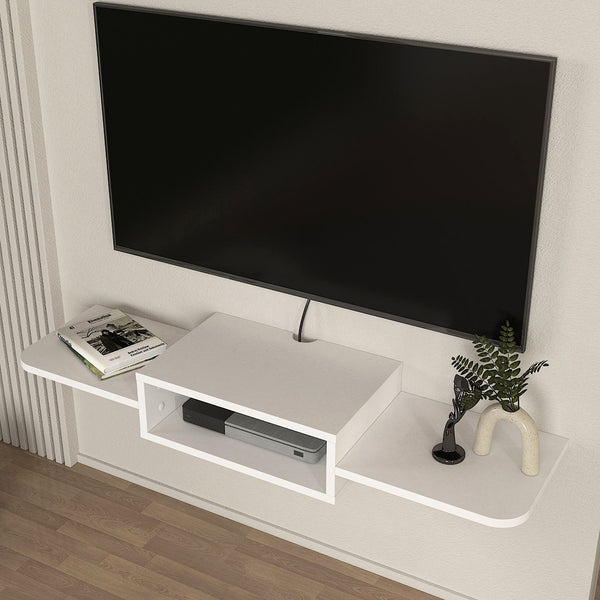 Suport TV de perete Tar 115x30x16 cm alb [en.casa]