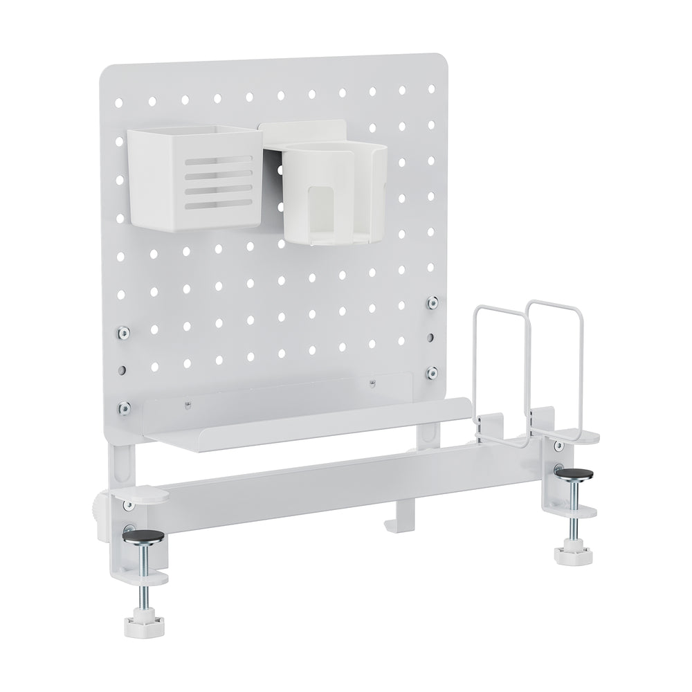 Organizator lateral masa birou Sauda 50x50 cm otel alb [en.casa]