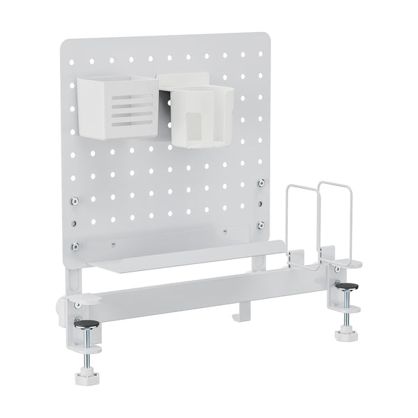 Organizator lateral masa birou Sauda 50x50 cm otel alb [en.casa]