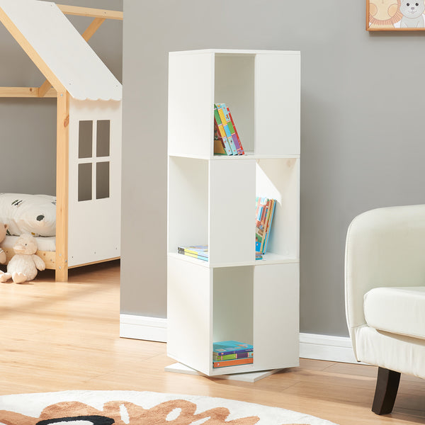 Raft rotativ Fjelmarirg 109x34x34 cm alb [en.casa]