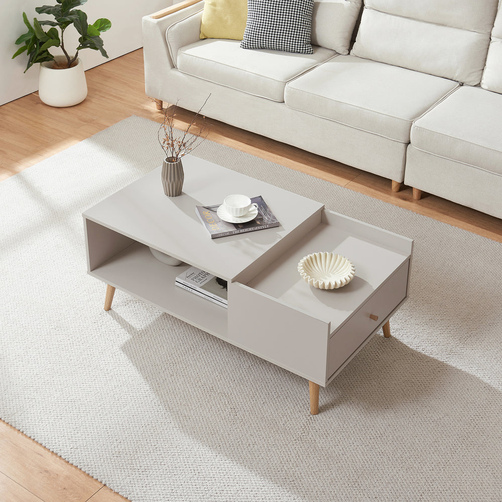 Couchtisch Hallevil mit Schublade 106x59x44 cm Weiß [en.casa] - premiumXL