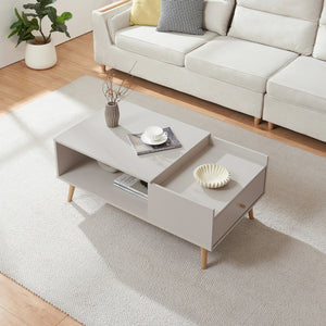 Masuta cafea Hallevil 44x106x59 cm alb [en.casa]