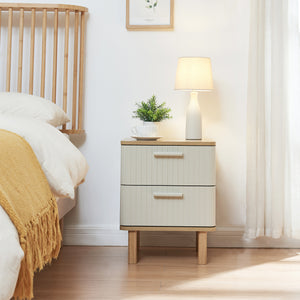 Noptiera Ferrersp 50x40x40 cm efect stejar/oatmeal [en.casa]