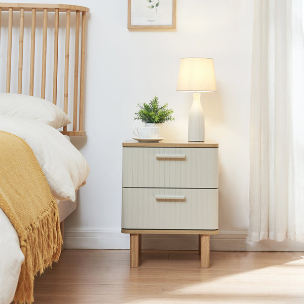 Noptiera Ferrersp 50x40x40 cm efect stejar/oatmeal [en.casa]