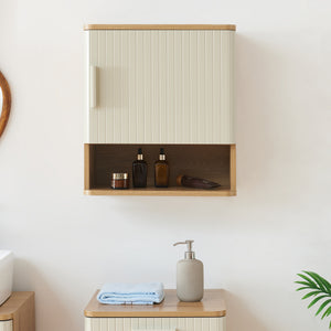 Dulap perete baie Ferrersp 50x45x24 cm efect stejar/oatmeal [en.casa]
