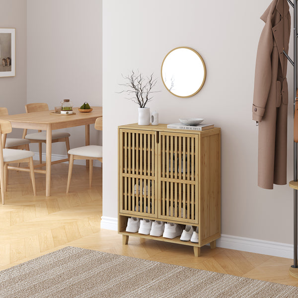 Dulap pantofi Sirgerg 91x72x35 cm bambus natur  [en.casa] 