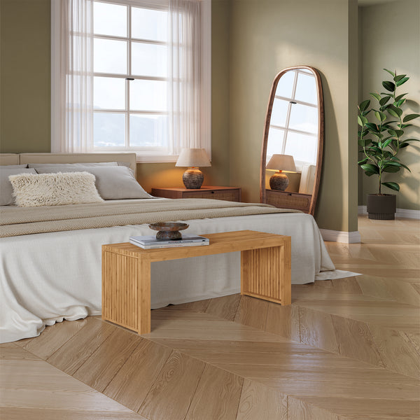Bancă pentru pantofi Korjad 90x33x43 cm bambus [en.casa]