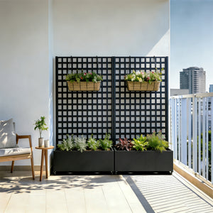 Perete despartitor Toma 190x82x38 cm otel galvanizat negru [casa.pro]
