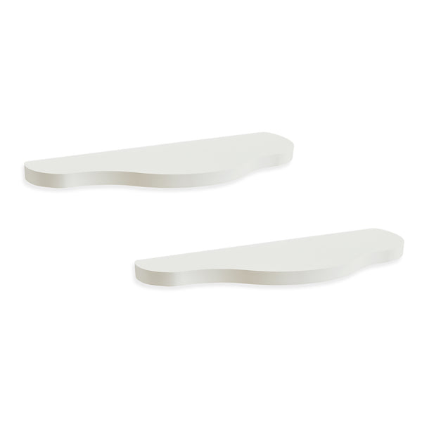 Set 2 buc raft perete model ondulat alb pentru camera copilului Sirlstalo 57x19x2.5 cm [en.casa]