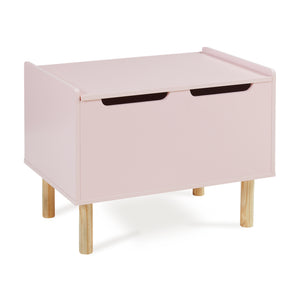 Lada roz cu capac pentru depozitarea jucariilor in camera copiilor Virer 60x40x44,5 cm roz/natur [en.casa]