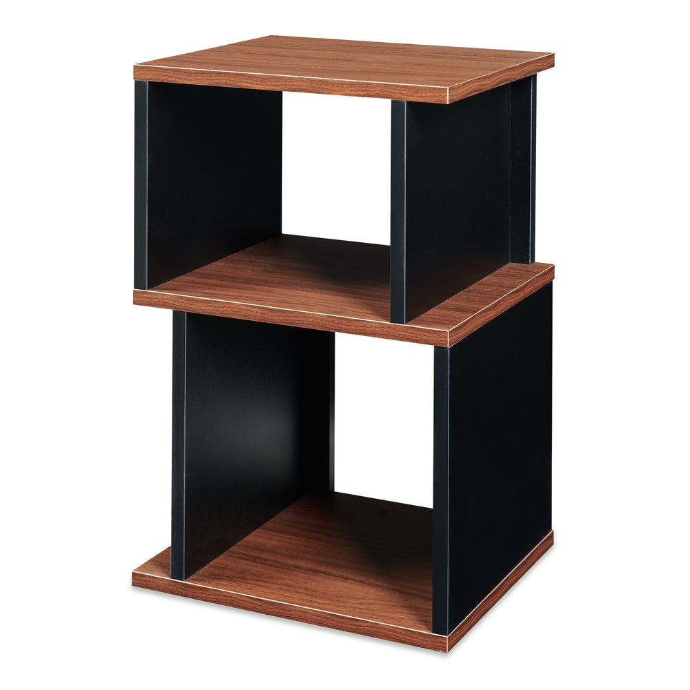 Masuta cu 2 spatii deschise depozitare Trond 50x33x29 cm negru/efect lemn nuc