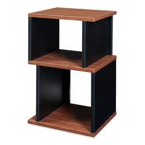 Masuta cu 2 spatii deschise depozitare Trond 50x33x29 cm negru/efect lemn nuc