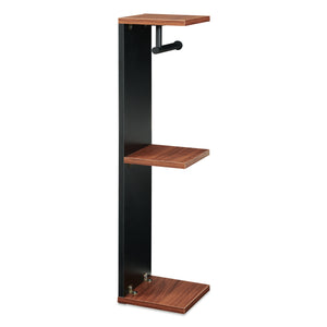 Suport de sine statator pentru hartie WC cu 3 rafturi Trond 77x18x18 cm negru/efect lemn nuc [en.casa]