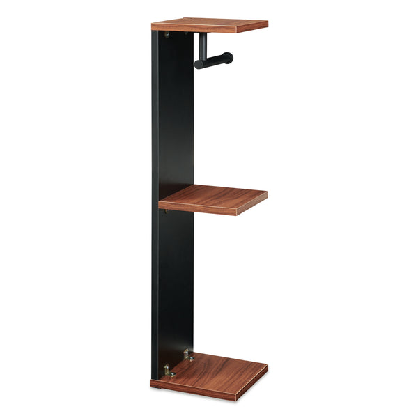 Suport de sine statator pentru hartie WC cu 3 rafturi Trond 77x18x18 cm negru/efect lemn nuc [en.casa]