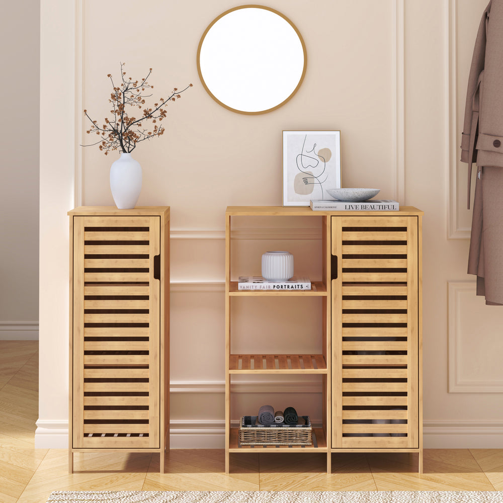 Dulap baie 2 componente Hakseri 87x99x33 cm bambus natur [en.casa]