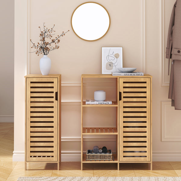 Dulap baie 2 componente Hakseri 87x99x33 cm bambus natur [en.casa]