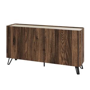Sideboard Trorlon 160x40x83 cm aspect nuc/travertin [en.casa]