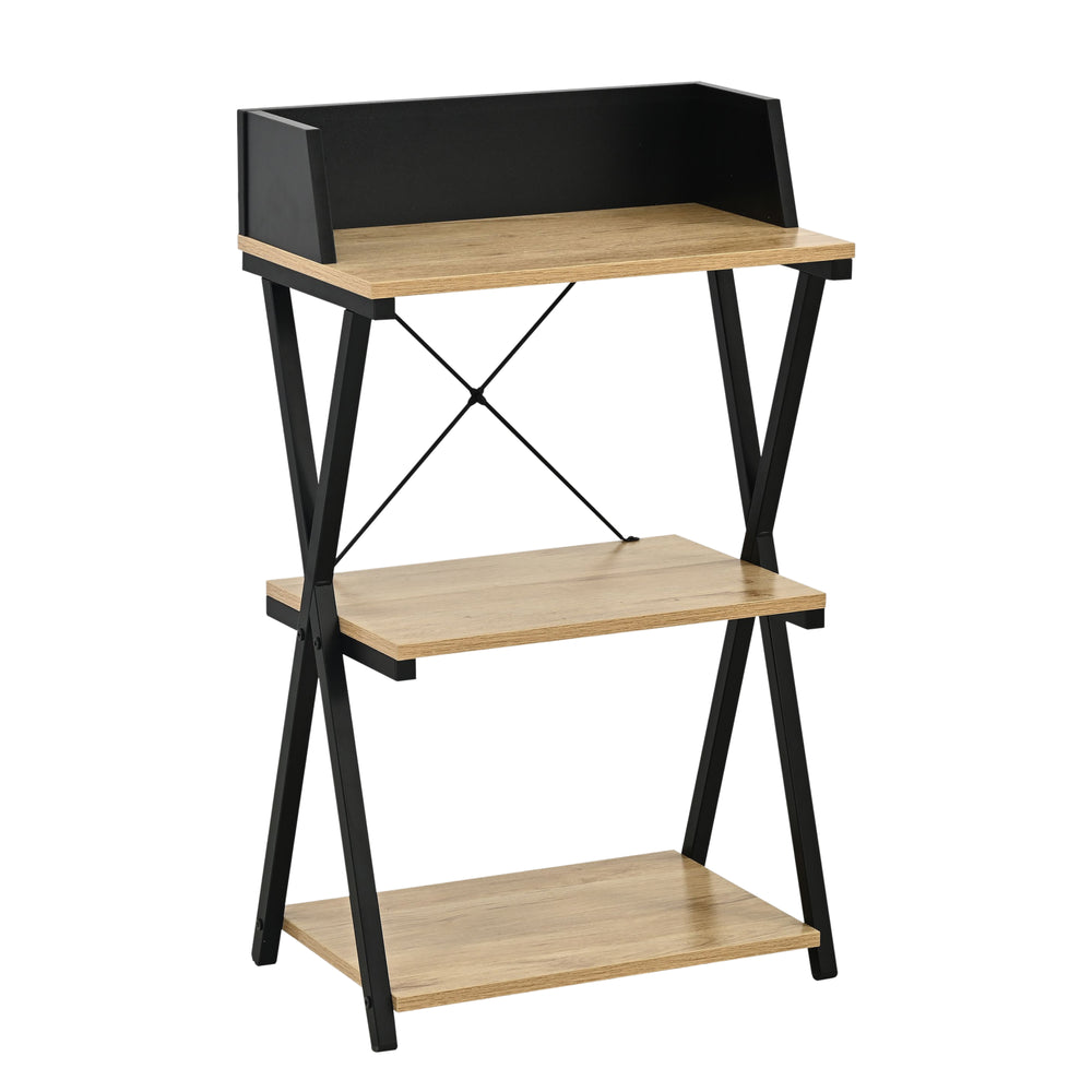 Raft de podea Kappespoo 84x50x30 cm Negru/Aspect stejar [en.casa]
