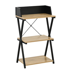 Raft de podea Kappespoo 84x50x30 cm Negru/Aspect stejar [en.casa]