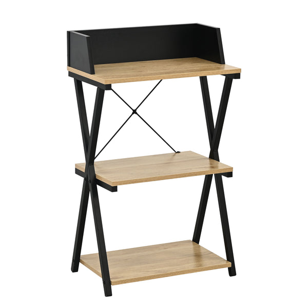 Raft de podea Kappespoo 84x50x30 cm Negru/Aspect stejar [en.casa]