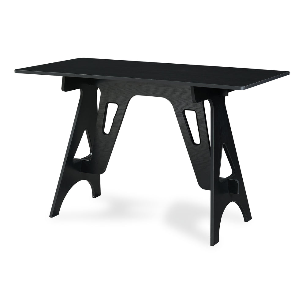 Birou Bostenenna 120x60x75 cm Negru cu textură de lemn [en.casa]