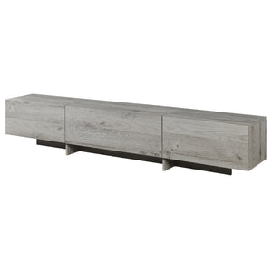 Dulap TV Kapipimso cu 3 clapete 194x31x37 cm, aspect stejar, gri [en.casa]