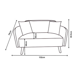 Canapea tapitata cu 2 perne Midt 132x70x80.5cm [en.casa]