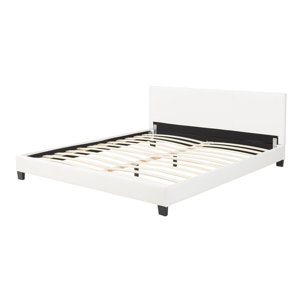 Corium® Pat frantuzesc tapitat modern WSB864,180 x 200 cm, imitatie piele, alb