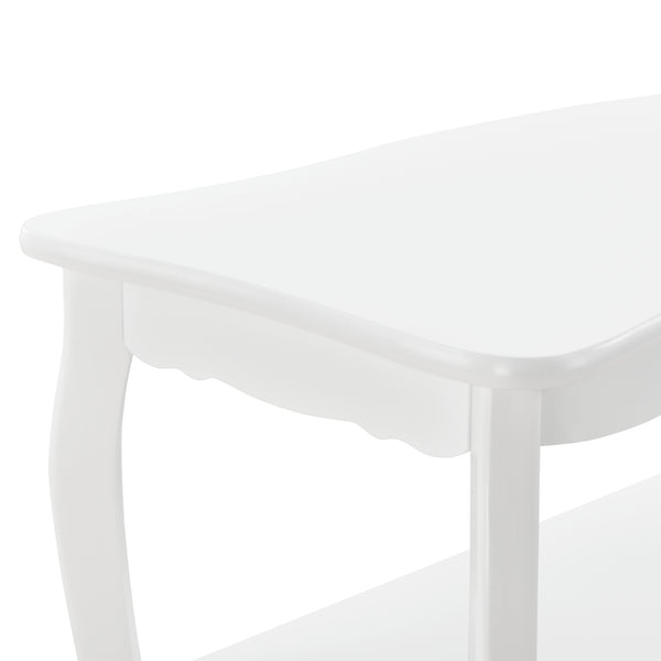 Masuta cafea Shabby Chic MDF/brad alb lacuit [en.casa]