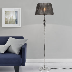 Lampa podea Lingen 1 x E27 metal/tesatura crom/gri [lux.pro] 