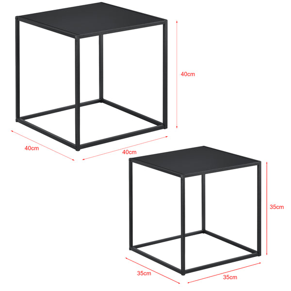 Masute living Reli set 2 buc masuri diferite forma patrata [en.casa]