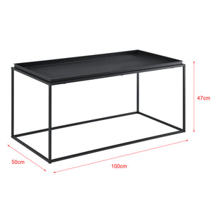 Masuta cafea Romelia 47 x 100 x 50 cm metal negru mat [en.casa]