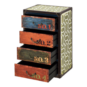 Comoda Goslar design industrial cu 4 sertare imitatie piele multicolor [en.casa]