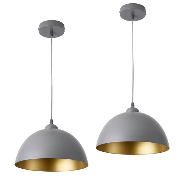 Set 2 bucati lustra Toulon 145 cm metal 2 x E27 gri/ auriu [lux.pro]