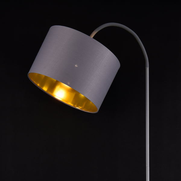 Lampadar Toledo 1 x E27 metal/textil 173 cm gri [lux.pro]