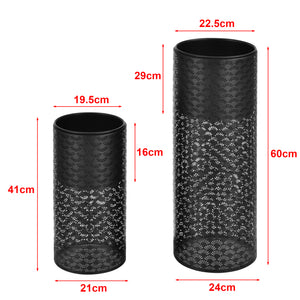 Suport flori Virton 2 bucati masuri diferite  metal/negru [en.casa]
