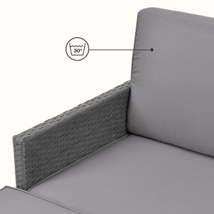 Set mobilier gradina ACRS-17025 canapea taburet masa ratan sintetic [en.casa]