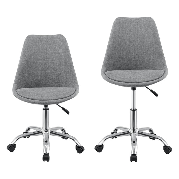 Scaun birou Atherton-T rotativ gri deschis [en.casa] 