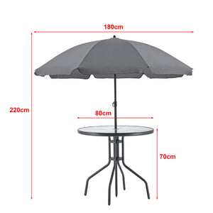 Set mobilier gradina Milagro 1 x masa 4 x scaune pliabile 1 x umbrela negru/gri inchis [en.casa] 