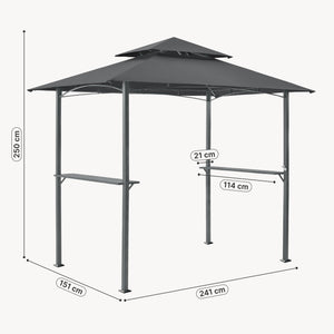 Pavilion pentru gratar BBQ Parga 250 x 241 x 151 cm gri inchis [en.casa]