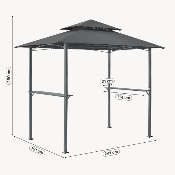 Pavilion pentru gratar BBQ Parga 250 x 241 x 151 cm gri inchis [en.casa]
