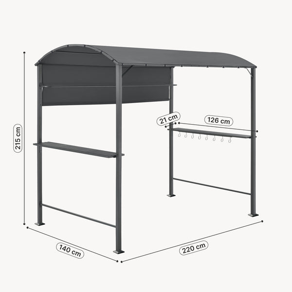 Pavilion pentru gratar BBQ Pyrgos 215 x 220 x 140 cm gri inchis [en.casa]