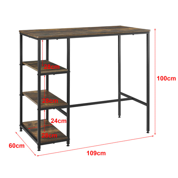 Masa bar Vaxjo cu 3 rafturi 100 x 109 x 60 cm [en.casa] 