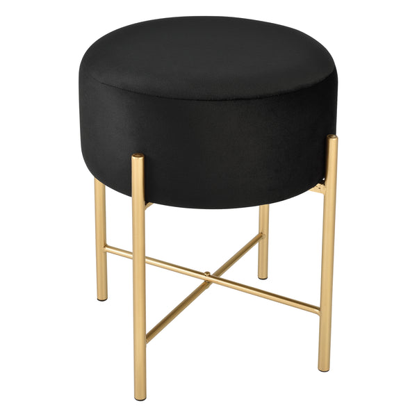 Taburet Kungalv 44 x 35 cm metal/bumbac negru/galben aramiu [en.casa]