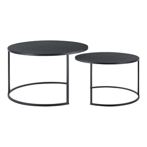 Masuta cafea Korenica New set 2 bucati metal negru [en.casa]