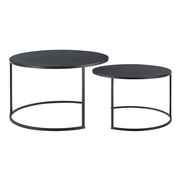 Masuta cafea Korenica New set 2 bucati metal negru [en.casa]
