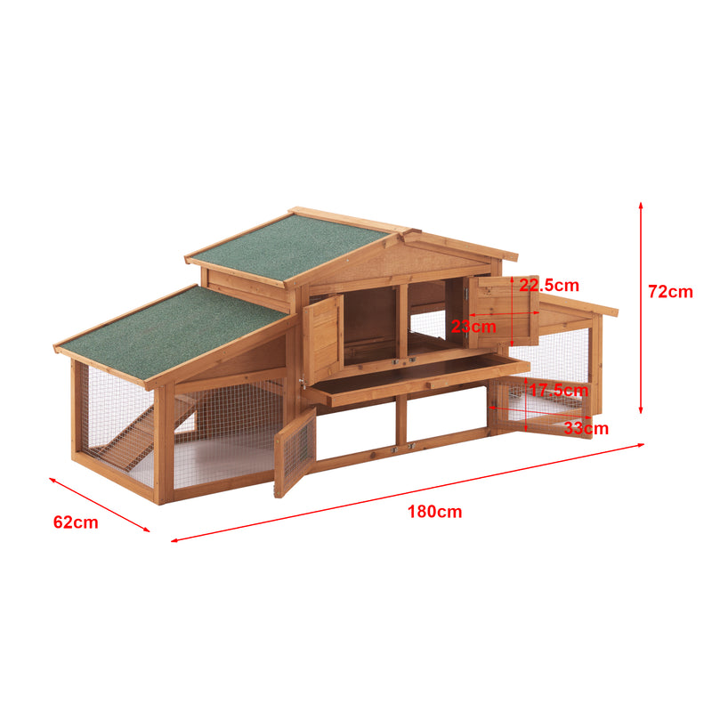 Schiță cotată Cusca iepuri mici Schmitten 72 x 180 x 62 cm lemn brad [en.casa]