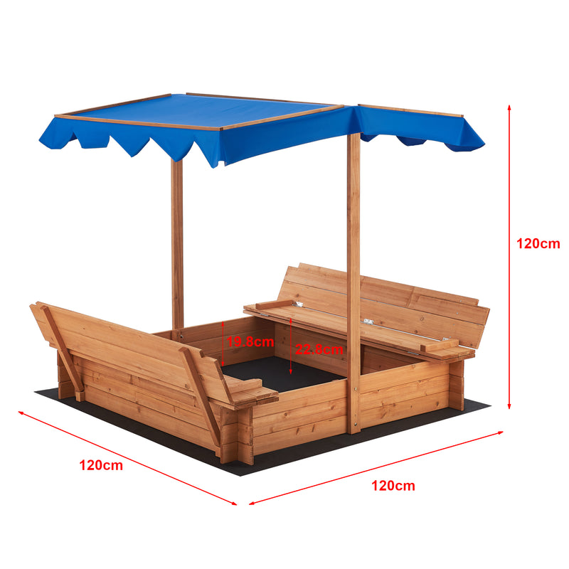 Schiță cotată Lada nisip Kellenhusen 120 x 120 x 120 cm brad [en.casa]