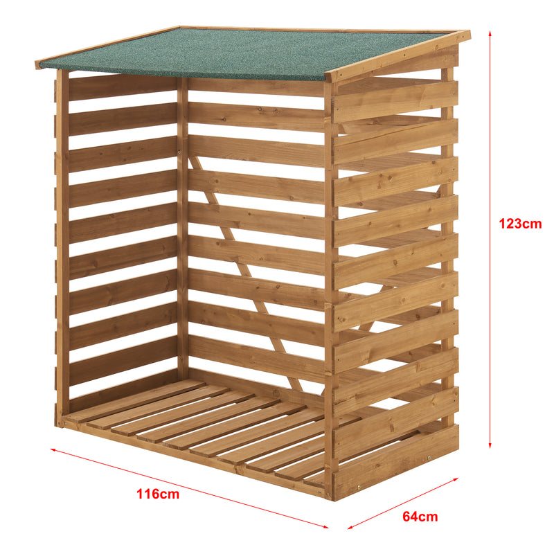 Schiță cotată Suport lemne foc ACKS-7608 acoperit 123 x 116 x 64 cm [en.casa]