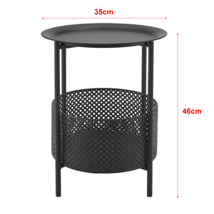 Masuta cafea Kruibeke metal negru [en.casa]